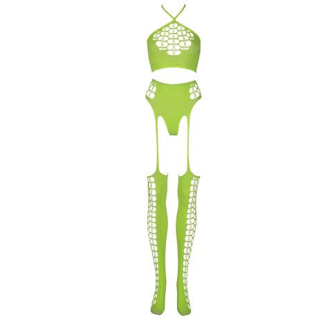 Dwuczęściowe body z krótkim topem i pończochami XS/L Ouch! by shots Dwuczęściowe body z krótkim topem i pończochami XS/L Ouch! by shots