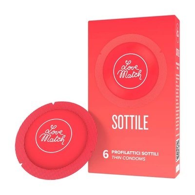 Love Match - Cienkie prezerwatywy Sottile - 6 szt Love Match - Cienkie prezerwatywy Sottile - 6 szt