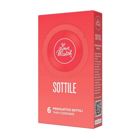 Love Match - Cienkie prezerwatywy Sottile - 6 szt Love Match - Cienkie prezerwatywy Sottile - 6 szt