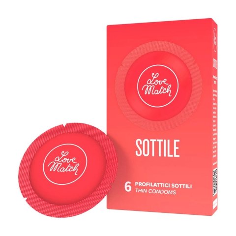 Love Match - Cienkie prezerwatywy Sottile - 6 szt Love Match - Cienkie prezerwatywy Sottile - 6 szt