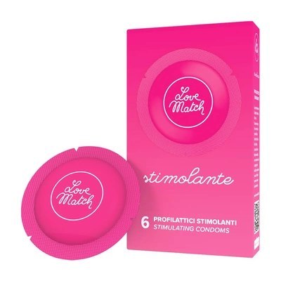 Love Match Stimolante prezerwatywy żebrowane i kropkowane 6 sztuk Love Match Stimolante prezerwatywy żebrowane i kropkowane 6 sztuk