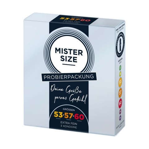 Mister Size - Pure Feel prezerwatywy 53, 57, 60 mm - 3 sztuki Mister Size - Pure Feel prezerwatywy 53, 57, 60 mm - 3 sztuki