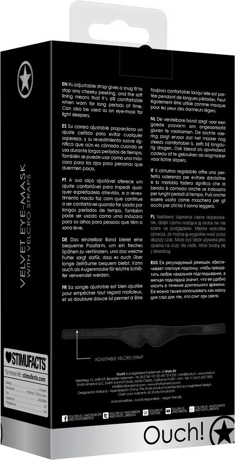 Regulowana maska na oczy Ouch! by shots Regulowana maska na oczy Ouch! by shots