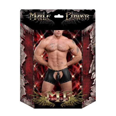 Szorty z otwartym kroczem i tyłem z odpinanymi stringami - L/XL Male Power Szorty z otwartym kroczem i tyłem z odpinanymi stringami - L/XL Male Power