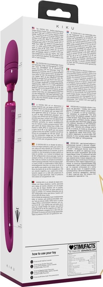 Vive - Różdżka z podwójnym końcem i innowacyjnym stymulatorem punktu G Kiku Vive - Różdżka z podwójnym końcem i innowacyjnym stymulatorem punktu G Kiku