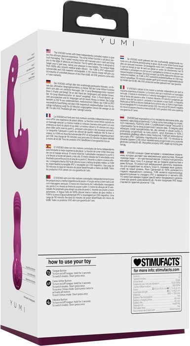 Vive - Wibrator z potrójnym silnikiem G-Spot i migoczącym językiem Yumi Vive - Wibrator z potrójnym silnikiem G-Spot i migoczącym językiem Yumi
