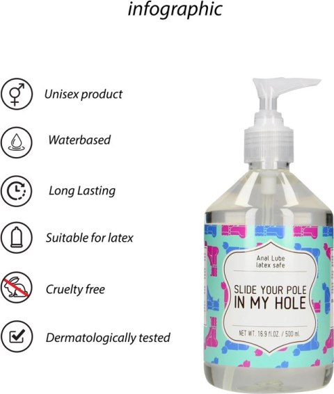 S-line by Shots - Lubrykant na bazie wody Slide Your Pole In My Hole 500 ml S-line by Shots - Lubrykant na bazie wody Slide Your Pole In My Hole 500 ml