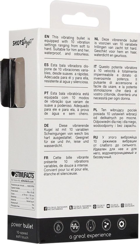 Shots Toys - Wodoodporny pocisk wibrujący - 10 prędkości Shots Toys - Wodoodporny pocisk wibrujący - 10 prędkości