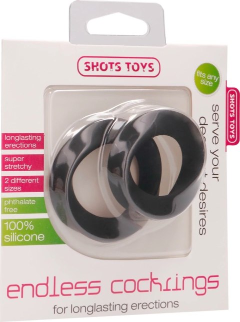 Shots Toys - Zestaw dwóch pierścieni erekcyjnych - duży i średni Shots Toys - Zestaw dwóch pierścieni erekcyjnych - duży i średni