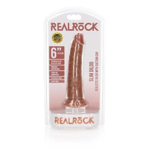 RealRock - Cienkie realistyczne dildo z przyssawką 15,5 cm RealRock - Cienkie realistyczne dildo z przyssawką 15,5 cm