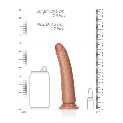 RealRock - Cienkie realistyczne dildo z przyssawką 18 cm RealRock - Cienkie realistyczne dildo z przyssawką 18 cm