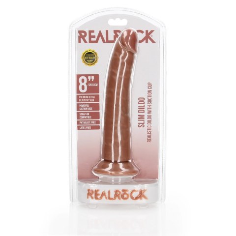 RealRock - Cienkie realistyczne dildo z przyssawką 20,5 cm RealRock - Cienkie realistyczne dildo z przyssawką 20,5 cm