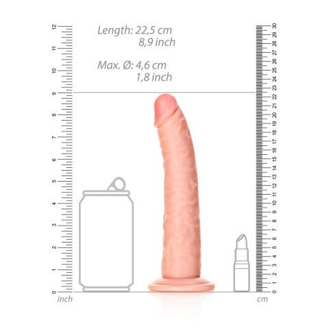RealRock - Cienkie realistyczne dildo z przyssawką 20,5 cm RealRock - Cienkie realistyczne dildo z przyssawką 20,5 cm