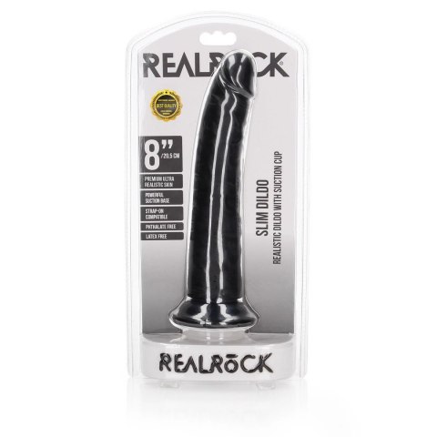 RealRock - Cienkie realistyczne dildo z przyssawką 20,5 cm RealRock - Cienkie realistyczne dildo z przyssawką 20,5 cm
