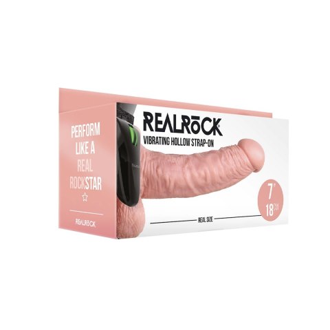 RealRock - Dildo wibrujące StrapOn z jądrami 18 cm RealRock - Dildo wibrujące StrapOn z jądrami 18 cm