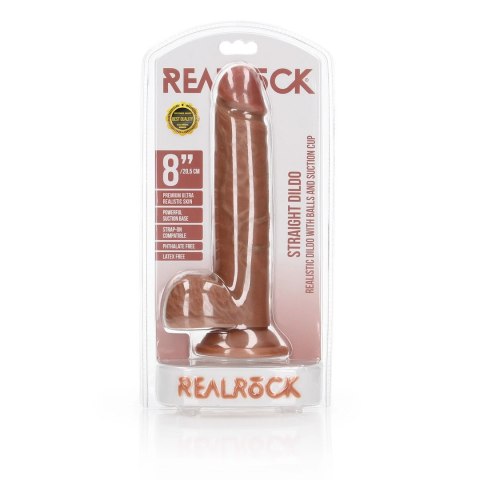 RealRock - Proste realistyczne dildo z jądrami i przyssawką 20,5 cm RealRock - Proste realistyczne dildo z jądrami i przyssawką 20,5 cm