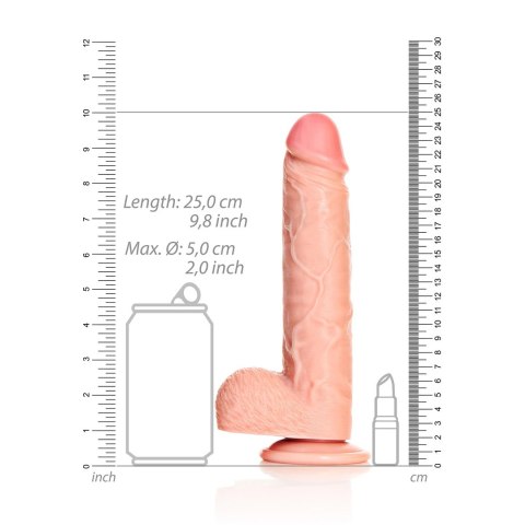 RealRock - Proste realistyczne dildo z jądrami i przyssawką 23 cm RealRock - Proste realistyczne dildo z jądrami i przyssawką 23 cm