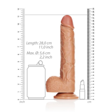 RealRock - Proste realistyczne dildo z jądrami i przyssawką 25,5 cm RealRock - Proste realistyczne dildo z jądrami i przyssawką 25,5 cm