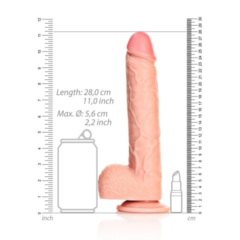 RealRock - Proste realistyczne dildo z jądrami i przyssawką 25,5 cm RealRock - Proste realistyczne dildo z jądrami i przyssawką 25,5 cm