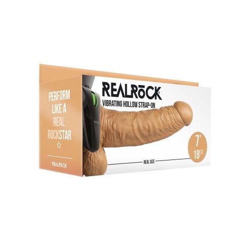 RealRock - Wibrator - dildo z jądrami na pasku 18 cm RealRock - Wibrator - dildo z jądrami na pasku 18 cm