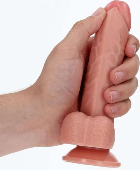 RealRock - Zakrzywione realistyczne dildo z jądrami i przyssawką 15,5 cm RealRock - Zakrzywione realistyczne dildo z jądrami i przyssawką 15,5 cm