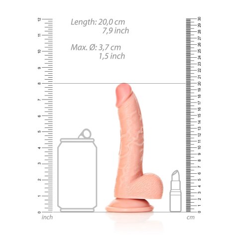 RealRock - Zakrzywione realistyczne dildo z jądrami i przyssawką 18 cm RealRock - Zakrzywione realistyczne dildo z jądrami i przyssawką 18 cm