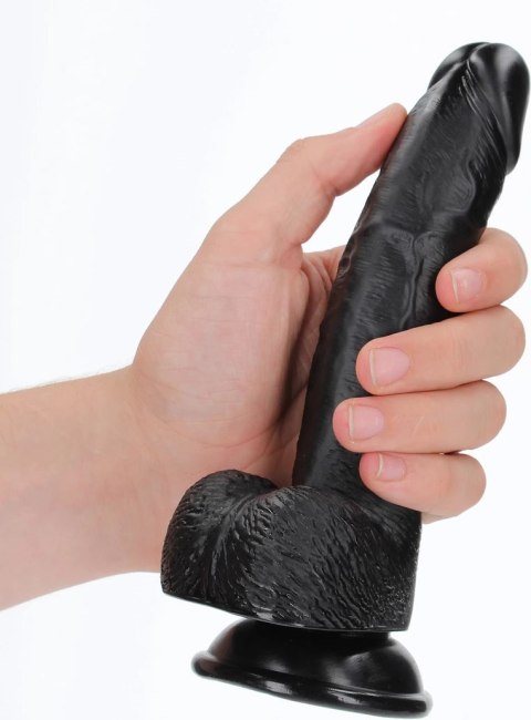 RealRock - Zakrzywione realistyczne dildo z jądrami i przyssawką 18 cm RealRock - Zakrzywione realistyczne dildo z jądrami i przyssawką 18 cm