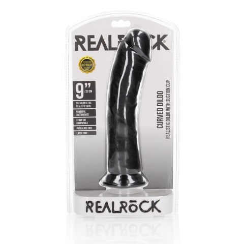RealRock - Zakrzywione realistyczne dildo z jądrami i przyssawką 23 cm RealRock - Zakrzywione realistyczne dildo z jądrami i przyssawką 23 cm