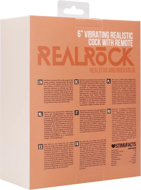RealRock - Wibrujące realistyczne dildo z jądrami - z pilotem 15 cm RealRock - Wibrujące realistyczne dildo z jądrami - z pilotem 15 cm