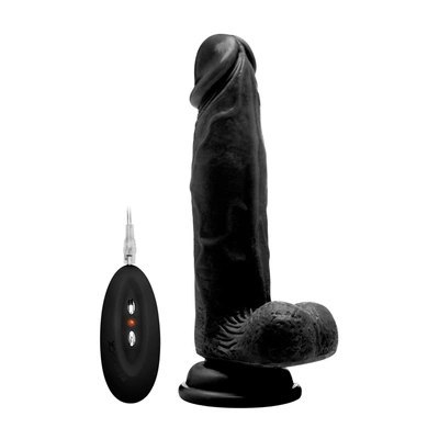 RealRock - Wibrujące realistyczne dildo z jądrami - z pilotem 20 cm RealRock - Wibrujące realistyczne dildo z jądrami - z pilotem 20 cm