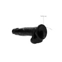 RealRock - Wibrujące realistyczne dildo z jądrami - z pilotem 20 cm