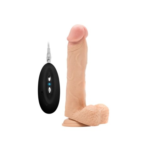 RealRock - Wibrujące realistyczne dildo z jądrami - z pilotem 23 cm RealRock - Wibrujące realistyczne dildo z jądrami - z pilotem 23 cm