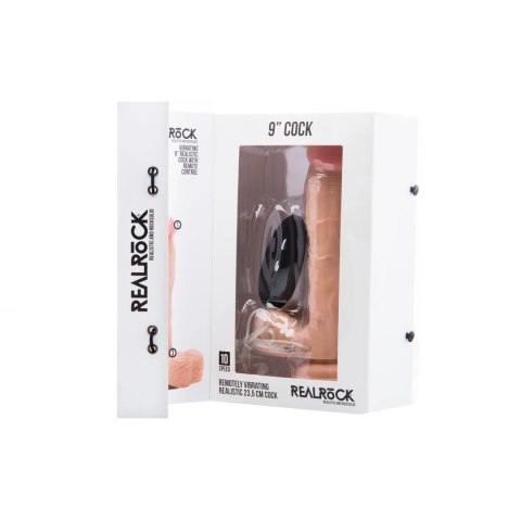 RealRock - Wibrujące realistyczne dildo z jądrami - z pilotem 23 cm RealRock - Wibrujące realistyczne dildo z jądrami - z pilotem 23 cm