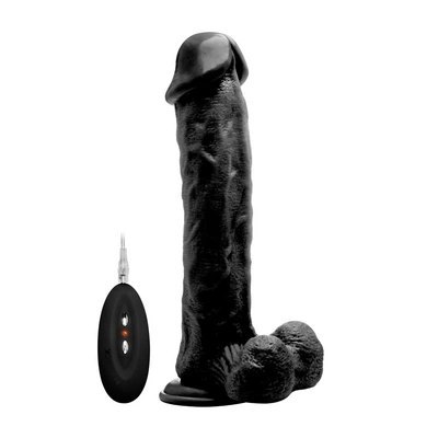 RealRock - Wibrujące realistyczne dildo z jądrami - z pilotem 28 cm RealRock - Wibrujące realistyczne dildo z jądrami - z pilotem 28 cm