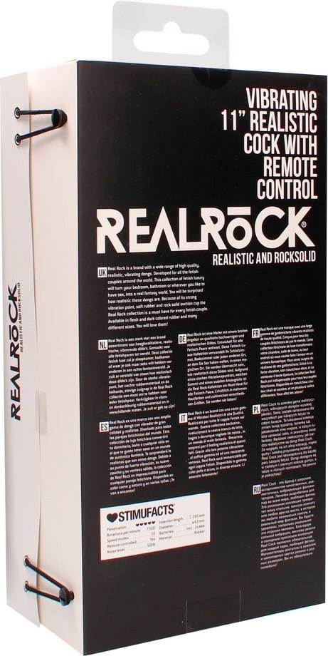 RealRock - Wibrujące realistyczne dildo z jądrami - z pilotem 28 cm RealRock - Wibrujące realistyczne dildo z jądrami - z pilotem 28 cm