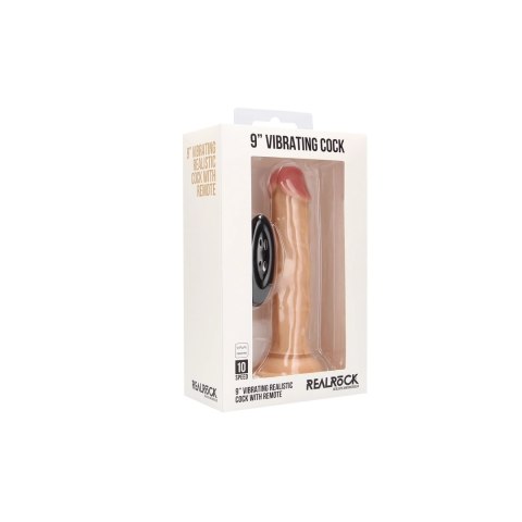 RealRock - Wibrujące realistyczne dildo z pilotem 23 cm RealRock - Wibrujące realistyczne dildo z pilotem 23 cm
