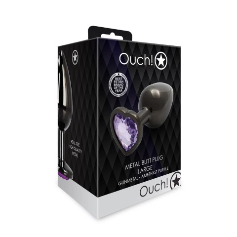 Ouch! - Metalowy korek analny - Serce - Duży Ouch! - Metalowy korek analny - Serce - Duży