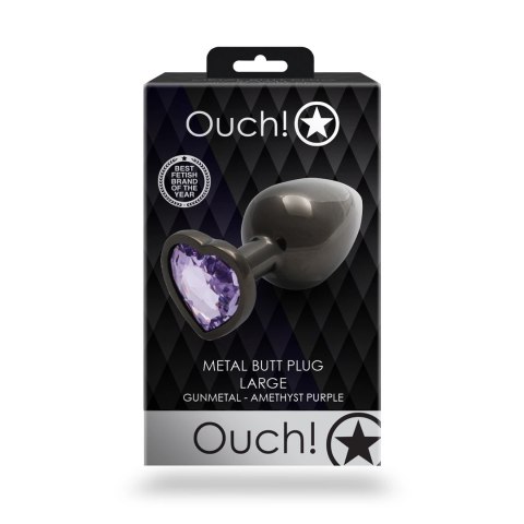 Ouch! - Metalowy korek analny - Serce - Duży Ouch! - Metalowy korek analny - Serce - Duży