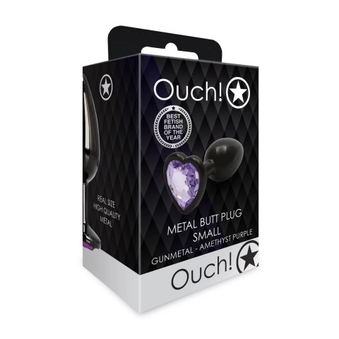 Ouch! - Metalowy korek analny - Serce - Mały Ouch! - Metalowy korek analny - Serce - Mały