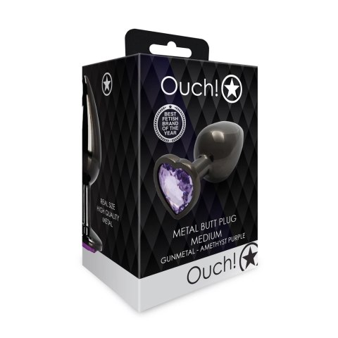 Ouch! - Metalowy korek analny - Serce - Średni Ouch! - Metalowy korek analny - Serce - Średni