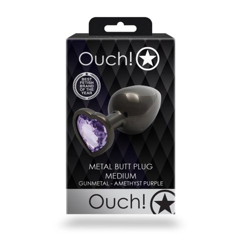 Ouch! - Metalowy korek analny - Serce - Średni Ouch! - Metalowy korek analny - Serce - Średni