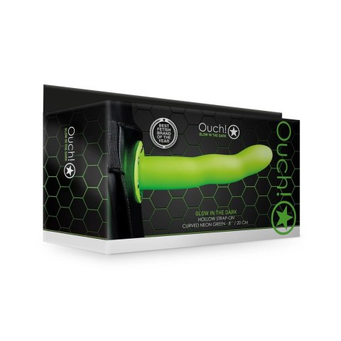 Ouch! - Świecące w ciemności dildo na pasku - 20 cm Ouch! - Świecące w ciemności dildo na pasku - 20 cm