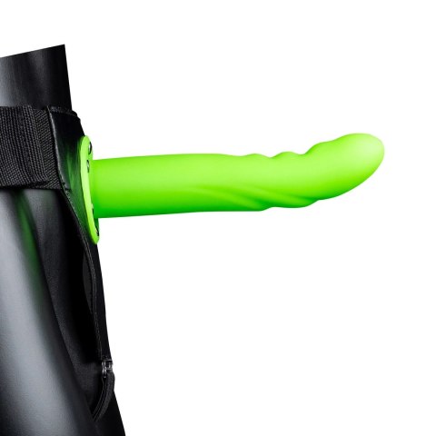 Ouch! - Świecące w ciemności dildo na pasku z wypustkami - 20 cm Ouch! - Świecące w ciemności dildo na pasku z wypustkami - 20 cm