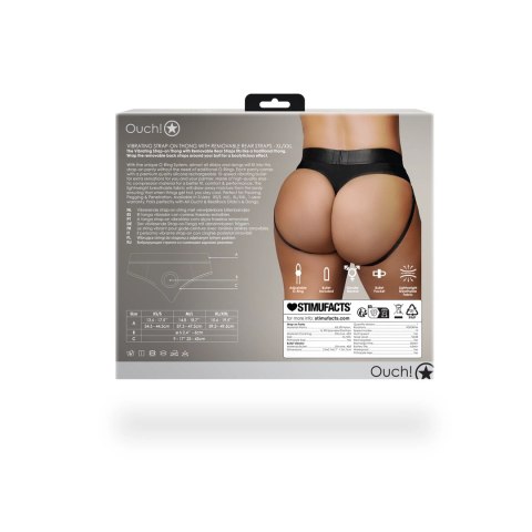 Ouch! - Wibrujące stringi z odpinanymi paskami na pośladki - XL/XXL Ouch! - Wibrujące stringi z odpinanymi paskami na pośladki - XL/XXL