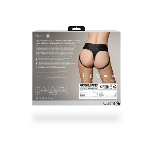Ouch! - Wibrujące stringi z odpinanymi paskami na pośladki - XS/S Ouch! - Wibrujące stringi z odpinanymi paskami na pośladki - XS/S