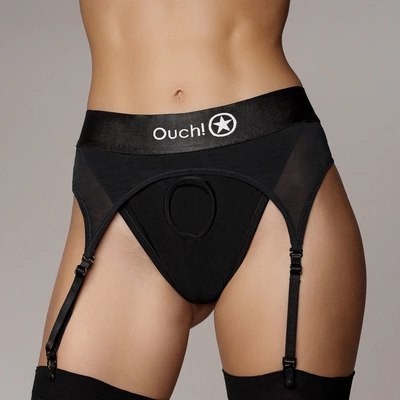 Ouch! - Wibrujące stringi z regulowanymi podwiązkami - XS/S Ouch! - Wibrujące stringi z regulowanymi podwiązkami - XS/S