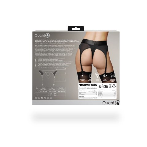 Ouch! - Wibrujące stringi z regulowanymi podwiązkami - XS/S Ouch! - Wibrujące stringi z regulowanymi podwiązkami - XS/S