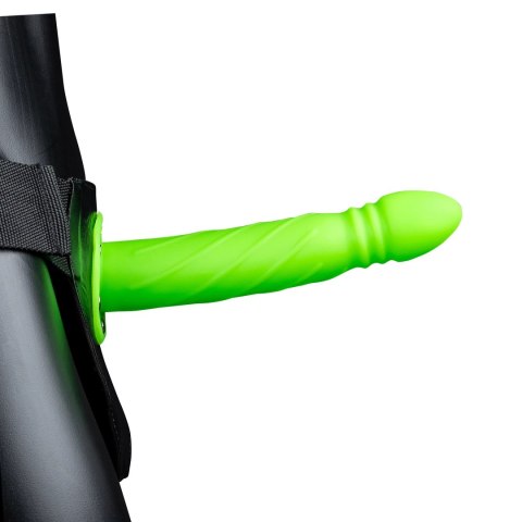 Ouch! - Zakręcone wypustki - dildo świecące w ciemności na pasku - 20 cm Ouch! - Zakręcone wypustki - dildo świecące w ciemności na pasku - 20 cm