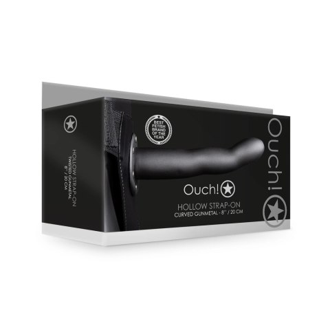 Ouch! - Zakrzywione, wydrążone dildo na pasku - 20 cm Ouch! - Zakrzywione, wydrążone dildo na pasku - 20 cm