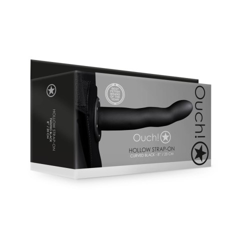 Ouch! - Zakrzywione, wydrążone dildo na pasku - 20 cm Ouch! - Zakrzywione, wydrążone dildo na pasku - 20 cm